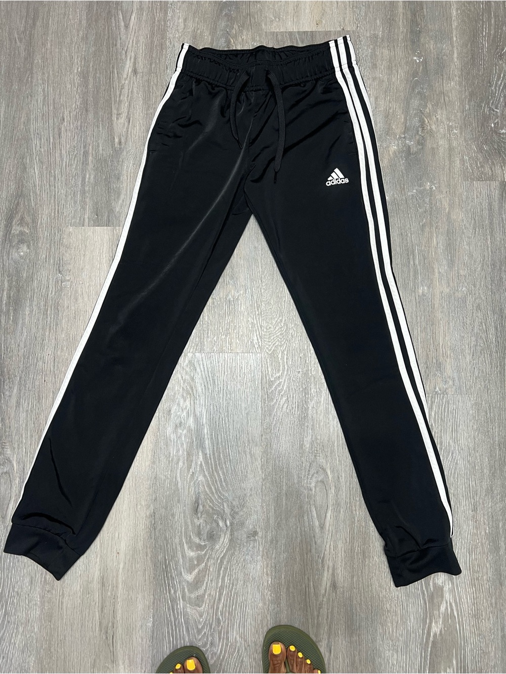 adidas Black Joggers with White Three-Stripes